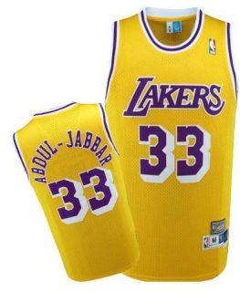 Lakers Kareem Abdul Jabbar Yellow Jersey Size XL