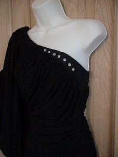 Karen Millen Black One Shoulder Jersey Dress BNWT UK 12