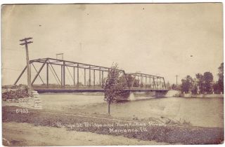 Illinois Range St Bridge Kankakee River RPPC1911 Posting