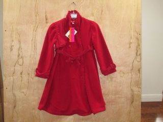 Biscotti Kate Mack Girls Belted Peacoat Jacket Sz 10 Red