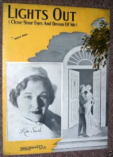 1935 Sheet Music Lights Out Billy Hill Kate Smith