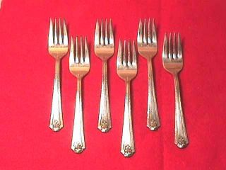 Kenilworth Silver Plate Salad Forks 6