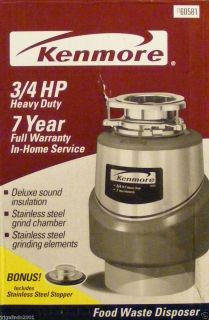 Kenmore 3 4 HP Food Waste Disposer Model 60581