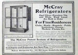 1907 McCray Refrigerator 569 Mill s Kendallville Ind Ad