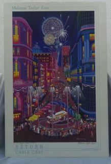 Melanie Taylor Kent Return of the Cable Cars Print 1985 Hand Signed 24