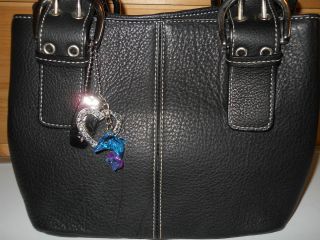 Tignanello Black Leather Handbag Tote Pre Owned