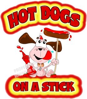 Hot Dogs on A Stick Decal 14 Ketchup Concession Restaurant Food Truck
