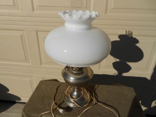 Antique Aladdin Kerosene Lamp w White Shade