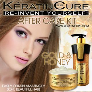 Brazilian Keratin Hair After Care Set Gold Honey Shampoo and Deep