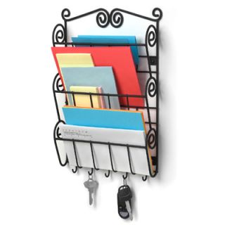 Mail and Key Holder Organizer Metal Scroll Rack New