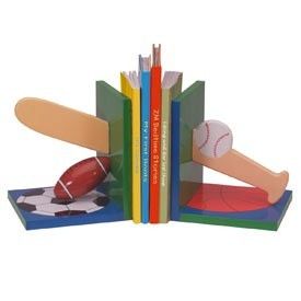 Kidorable Hand Painted Wooden Sports Theme Book Ends