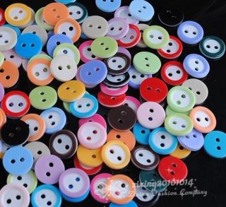 Mini Round 2Holes Plastic Buttons Kids Sewing DIY Crafts PB035
