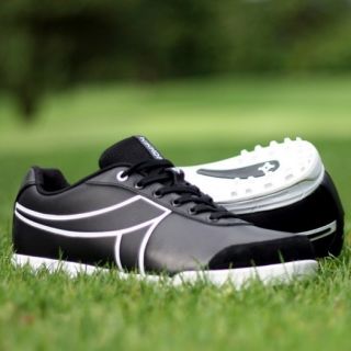 New Kikkor Spikeless Soft Spike Shoe Black White Tour Class Golfer