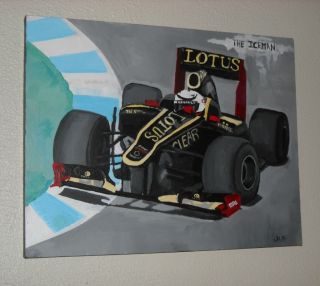 Kimi Raikkonen Picture Painting on Canvas Lotus FORMULA1