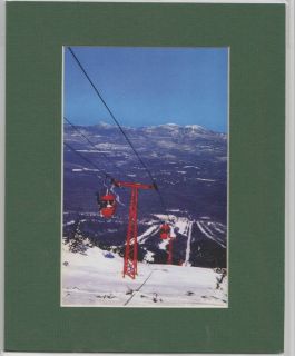 Print  Skiing Scene Gondola Sugarloaf USA 1950s Kingfield Me
