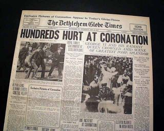 King George VI Coronation re Edward VIII Abdication 1937 Old Newspaper