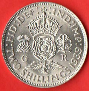 Superb 1939 King George VI Silver Two Shillings