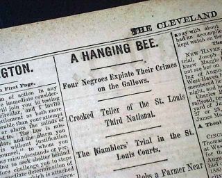 1882 Old Newspaper KINGSTREE SC South Carolina NEGROES Executions