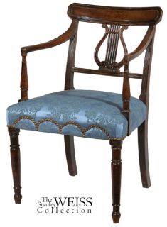 SWC Mahogany Lyre Back Regency Arm Chair C 1810