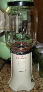 VINTAGE KITCHENAID COFFEE GRINDER MILL GLASS JAR CREAM COLOR MODEL A 9