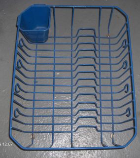 Blue Plastic Kitchen Camping Dish Rack Drain Holder