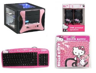 Pink Dual Core Gaming Desktop Computer Hello Kitty Keyboard Mouse WIFI