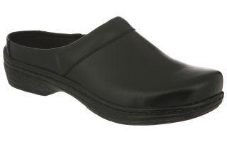 Klogs USA Womens Prairie Open Back Slip on Clogs Black Smooth Natural