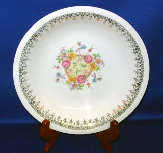 Edwin M Knowles China Royal Knowlton Gold Filigree Floral Center Soup