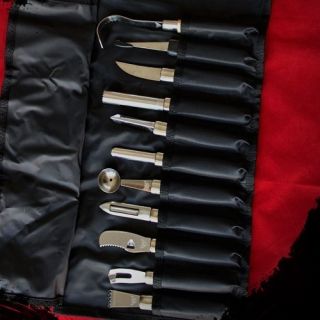 11 Pcs Fruit Vegetable Carving Knife Knife Set Wit Roll Bag