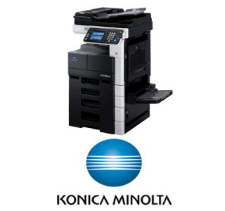 Konica Bizhub 421 with Feed Finisher Bank Print Scan 328K Copies
