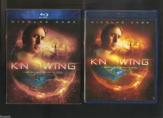 Knowing Blu Ray Disc Nicolas Cage Rose Byrne with Slipcover