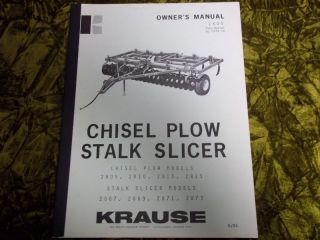 Krause Chisel Plow Stalk Slicer Operators Manual
