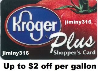 Kroger Plus Card 2000 points 2 gal gas discount up to 35 gal 70 value