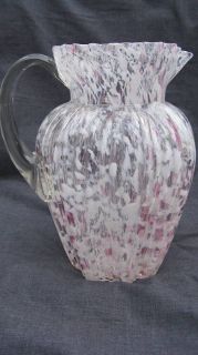 Northwood Opalescent Glass Ribbed Piller Pleat Pitcher