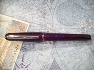  Fountain Pen Purple Sparkle Kultur Complete With Converter Cartridge