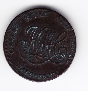 1792 Ireland CAMAC Kyan CAMAC Half Penny Coin B36