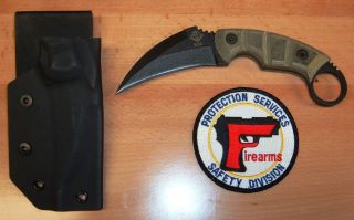 Ranger Kerambit EOD Knife 9466 Grn Micarta w Kyd SH Made in USA