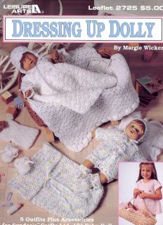 Dressing Up Dolly 12 Dolls LA2725 Crochet Pattern Leaflet