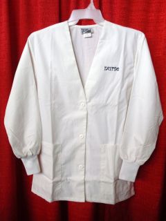 Ladies Half Length Lab Coats w Knitcuffs Medium with Nurse $8 99 New