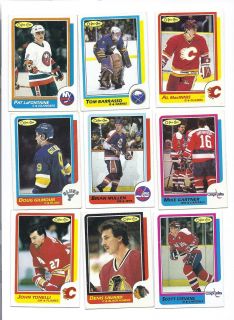 1986 87 O PEE CHEE NHL CARD LOT LAFONTAINE GILMOUR SAVARD MACINNIS