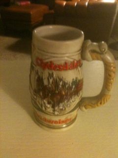 1983 Budweiser Stein Third in Series Holiday Mug Christmas Stein