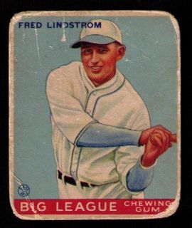 1933 Goudey 133 Fred Lindstrom Pittsburgh Pirates