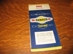 1950s Ohio Sunoco Oil Road Map HM Gousha Co