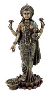 LAKSHMI STATUE Hindu Goddess Wealth Prosperity Hinduism Figure Pagan