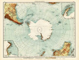 Map South Pole South Shetland Islands Victoria Land Andree 1904