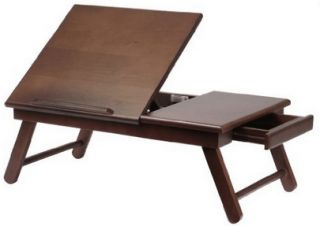 New Laptop Bed Foldable Legs Lap Tray Table Desk w Top Drawer Quick