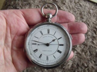 Large Silver Fusee Chronograph Pocket Watch No 556230 1885 6