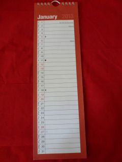 2013 Slim Wall Calendar Large Easy Month to View Planner Red Calender
