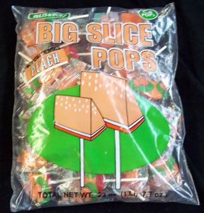 Big Slice Pops Peach 48 Suckers Lollipops Sucker Candy