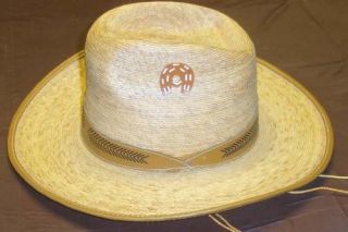 Western Straw Hat with Leather Trim La Mexicana